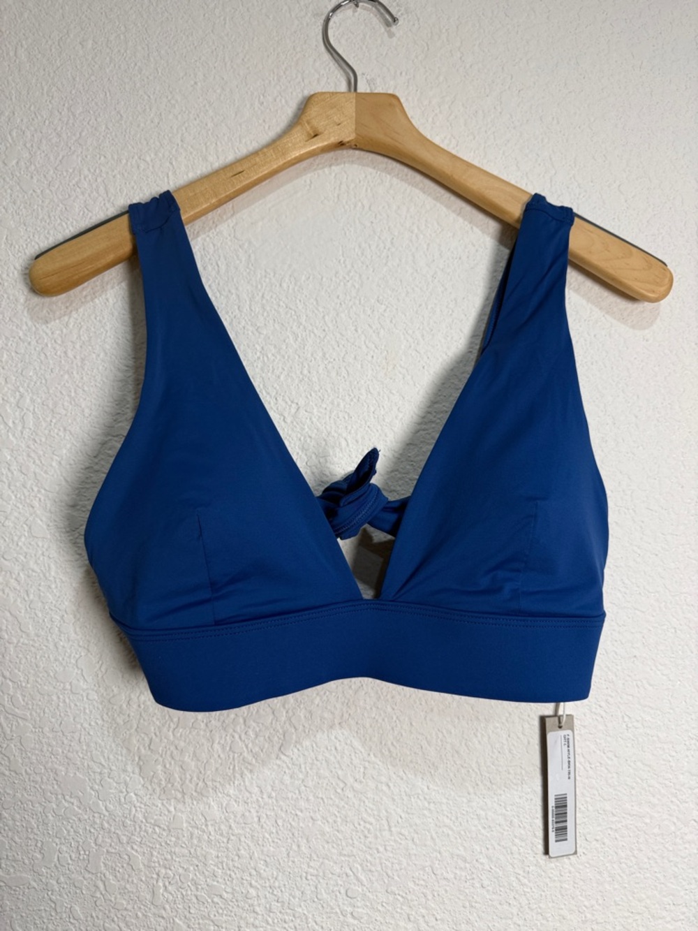 Everlane Renew Triangle Bikini Top Sz L Blue Swimwear Spring Resort Summer NWT